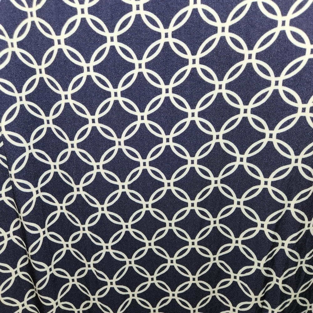 Saint & Sofia Navy & White Geometric Print Slip Dress Size 12 Adjustable Straps - Picture 4 of 7